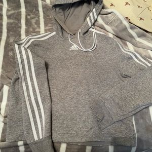 Adidas cropped grey sweatshirt